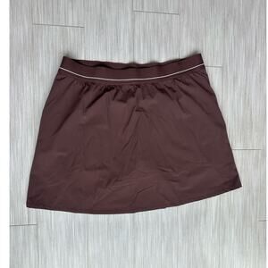 Soybu Brown Athletic Skort XL Pull-On Elastic Waist Pockets Zip Pocket